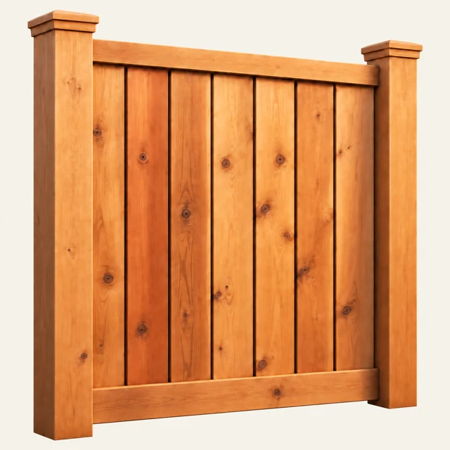 Natural cedar fence panel