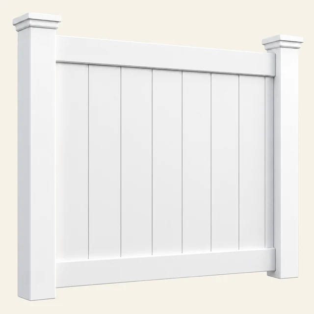 White vinyl fence panel